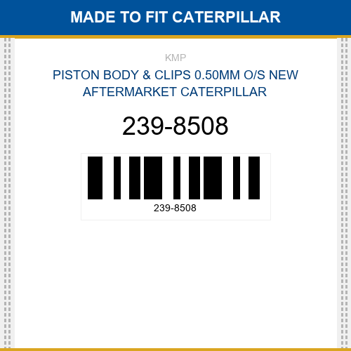 239-8508 Piston body & clips 0.50mm o/s Made to fit for CATERPILLAR
