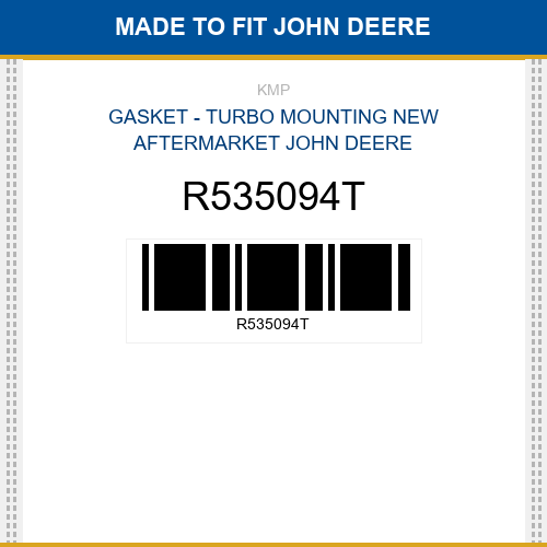 R535094T Gasket - turbo mounting Made to fit for JOHN DEERE