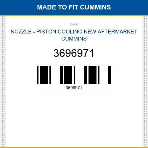 3696971 Nozzle - piston cooling Made to fit for CUMMINS