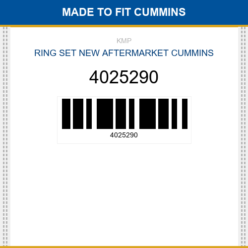 4025290 Ring set Made to fit for CUMMINS