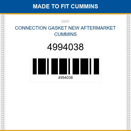 4994038 Connection gasket Made to fit for CUMMINS