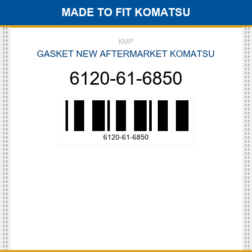 6120-61-6850 Gasket Made to fit for KOMATSU