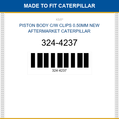 324-4237 Piston body c/w clips 0.50mm Made to fit for CATERPILLAR