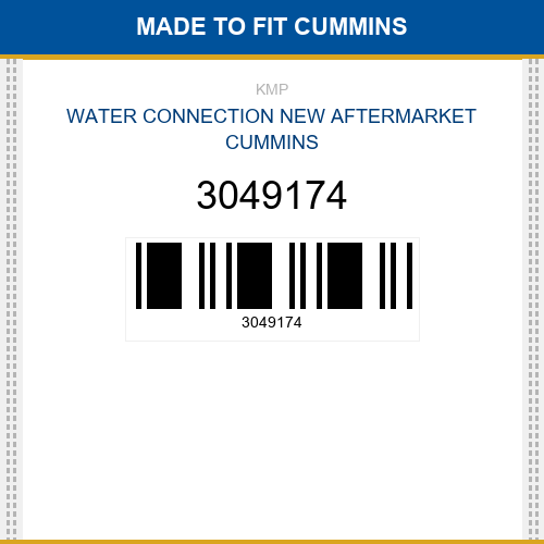 3049174 Water connection Made to fit for CUMMINS