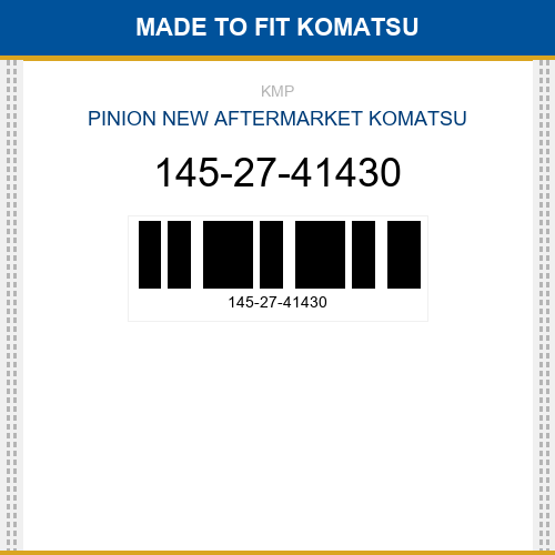 145-27-41430 Pinion Made to fit for KOMATSU