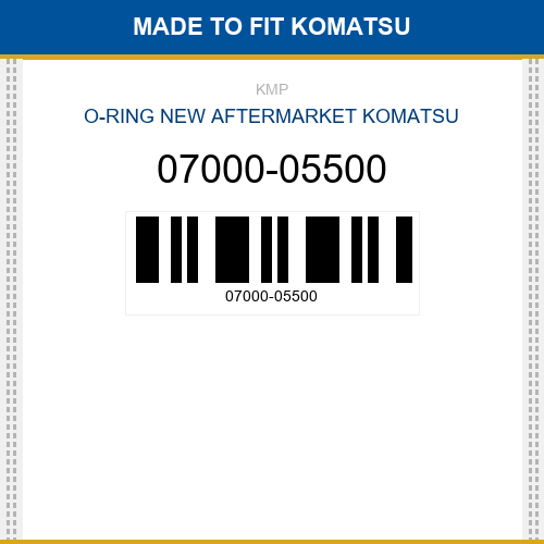 07000-05500 O-ring Made to fit for KOMATSU