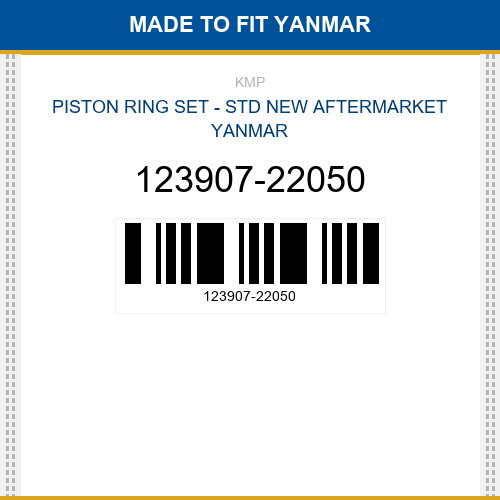 123907-22050 Piston ring set - std Made to fit for YANMAR