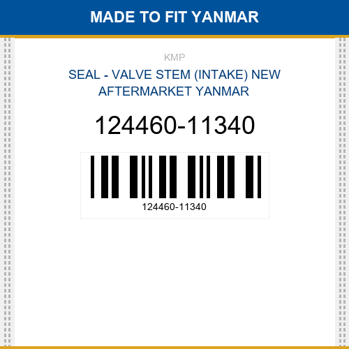 124460-11340 Seal - valve stem (intake) Made to fit for YANMAR