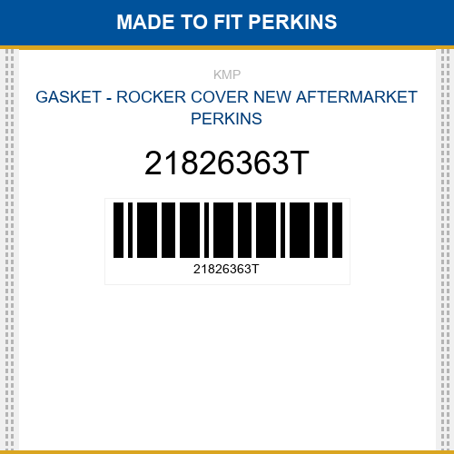 21826363T Gasket - rocker cover Made to fit for PERKINS