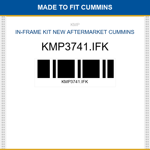 KMP3741.IFK In-frame kit Made to fit for CUMMINS