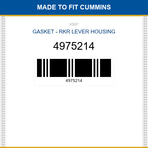 4975214 Gasket - rkr lever housing Made to fit for CUMMINS