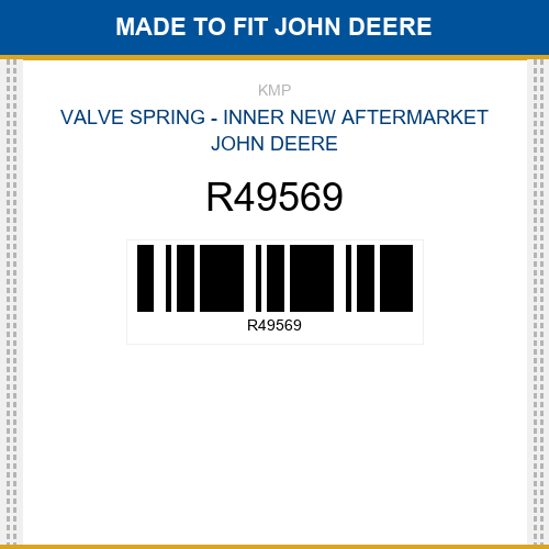 R49569 Valve spring - inner Made to fit for JOHN DEERE