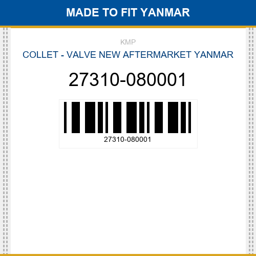 27310-080001 Collet - valve Made to fit for YANMAR