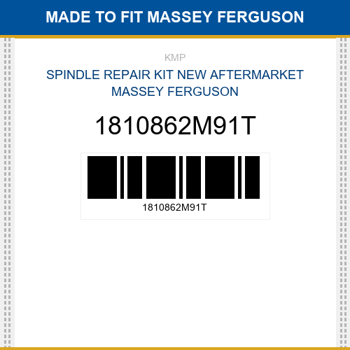 1810862M91T Spindle repair kit Made to fit for MASSEY FERGUSON