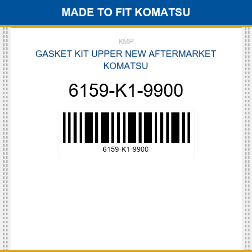 6159-K1-9900 Gasket kit upper Made to fit for KOMATSU