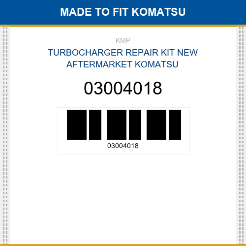 03004018 Turbocharger repair kit Made to fit for KOMATSU