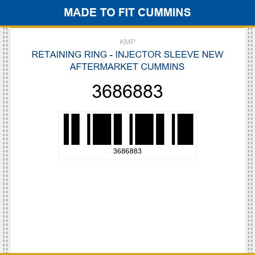 3686883 Retaining ring - injector sleeve Made to fit for CUMMINS