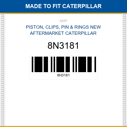 8N3181 Piston, clips, pin & rings Made to fit
