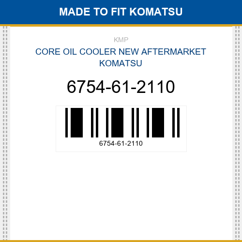 6754-61-2110 Core oil cooler Made to fit for KOMATSU