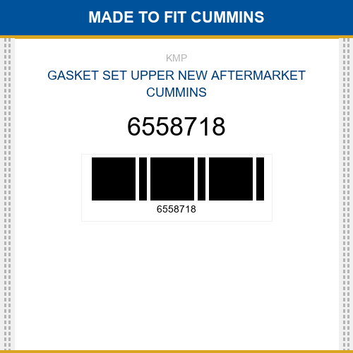 6558718 Gasket set upper Made to fit for CUMMINS