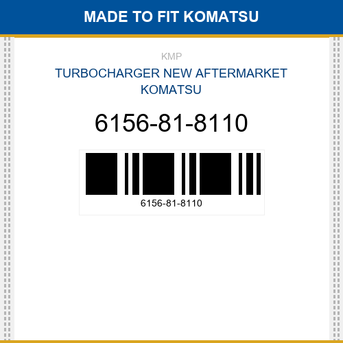 6156-81-8110 Turbocharger Made to fit for KOMATSU