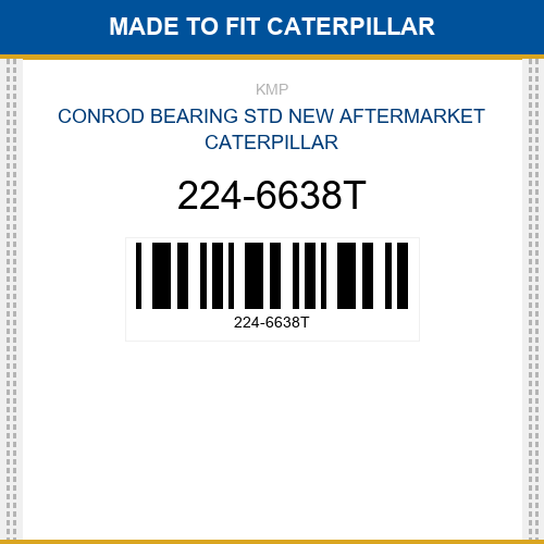 224-6638T Conrod bearing std Made to fit for CATERPILLAR