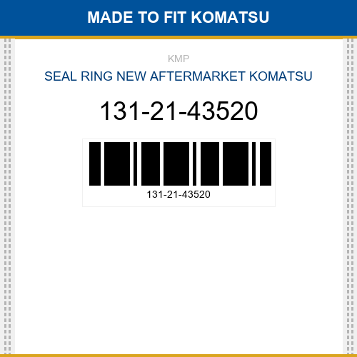 131-21-43520 Seal ring Made to fit for KOMATSU