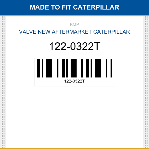 122-0322T Valve Made to fit