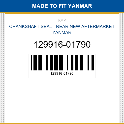 129916-01790 Crankshaft seal - rear Made to fit for YANMAR
