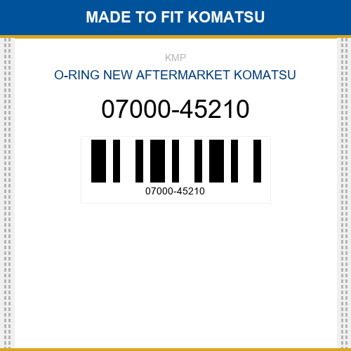 07000-45210 O-ring Made to fit for KOMATSU