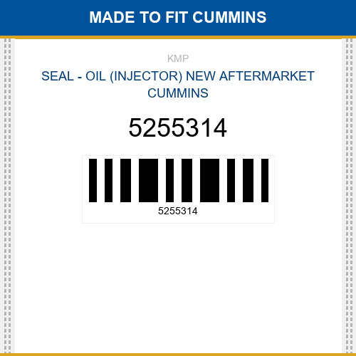5255314 Seal - oil (injector) Made to fit for CUMMINS