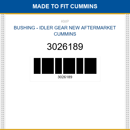 3026189 Bushing - idler gear Made to fit for CUMMINS
