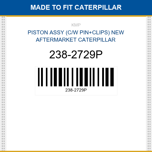 238-2729P Piston assy (c/w pin+clips) Made to fit for CATERPILLAR