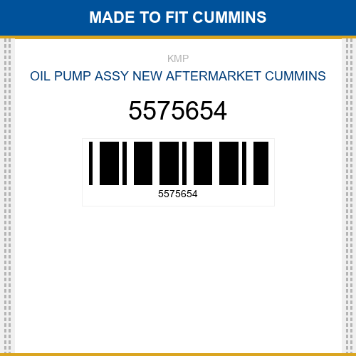 5575654 Oil pump assy Made to fit for CUMMINS