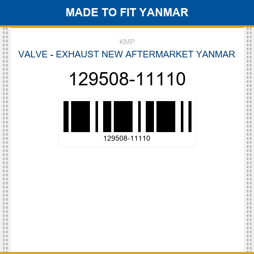 129508-11110 Valve - exhaust Made to fit for YANMAR