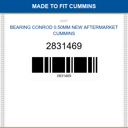 2831469 Bearing conrod 0.50mm Made to fit for CUMMINS