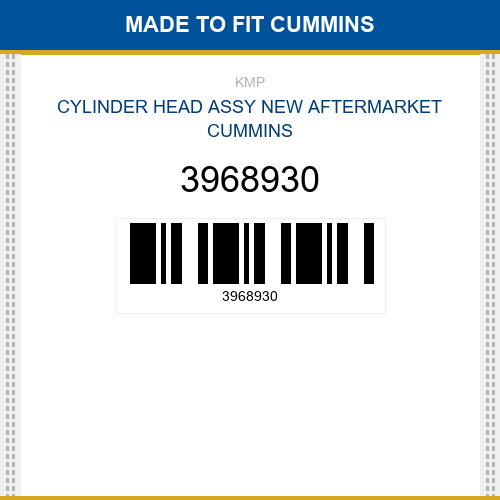 3968930 Cylinder head assy Made to fit for CUMMINS