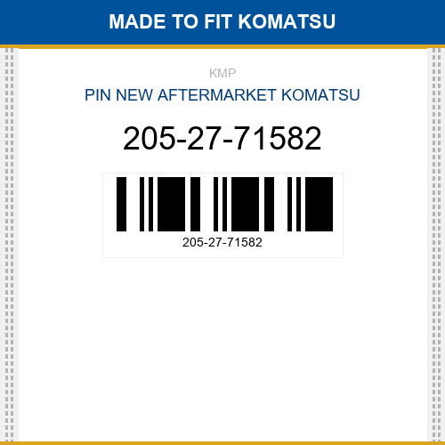 205-27-71582 Pin Made to fit for KOMATSU