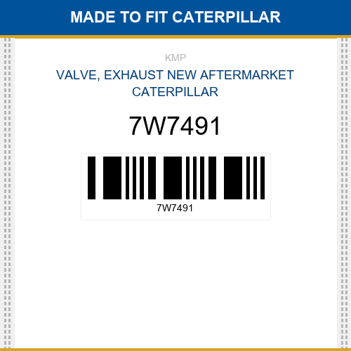 7W7491 Valve, exhaust Made to fit