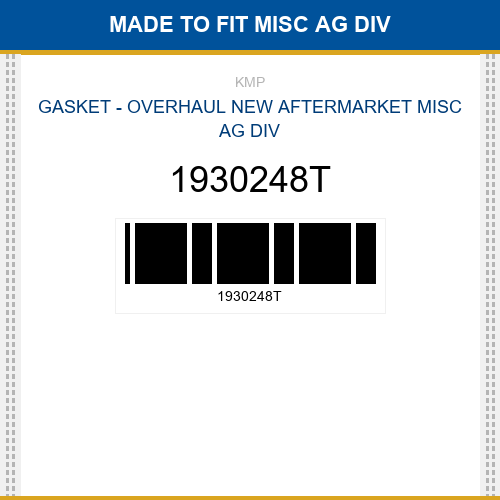 1930248T Gasket - overhaul Made to fit for Misc Ag Div