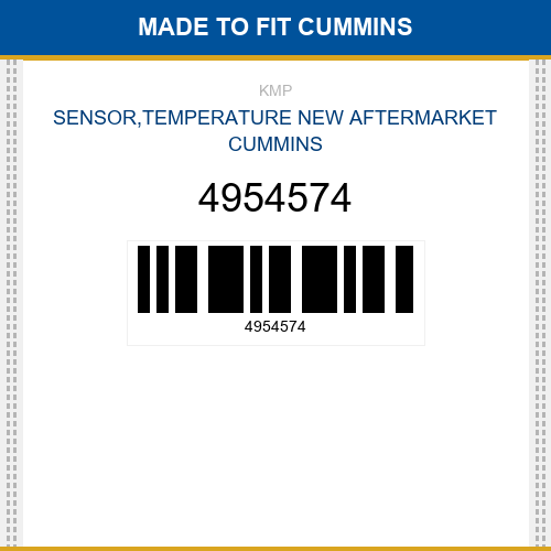 4954574 Sensor,temperature Made to fit for CUMMINS