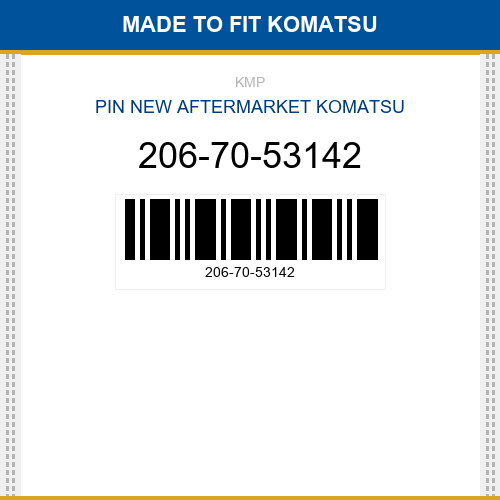 206-70-53142 Pin Made to fit for KOMATSU