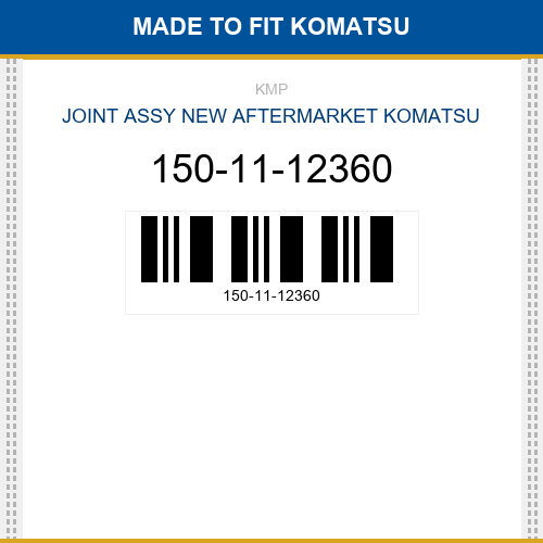 150-11-12360 Joint assy Made to fit for KOMATSU