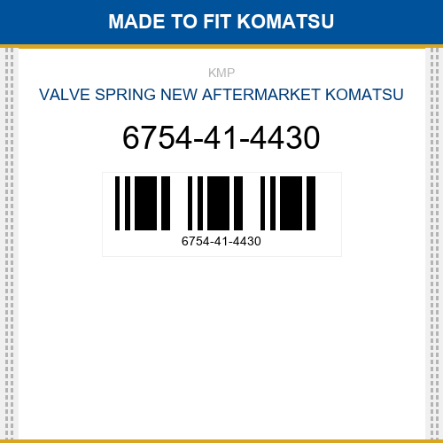 6754-41-4430 Valve spring Made to fit for KOMATSU