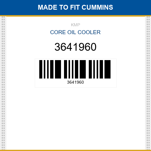 3641960 Core oil cooler Made to fit for CUMMINS