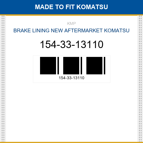 154-33-13110 Brake lining Made to fit for KOMATSU