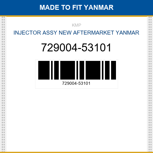 729004-53101 Injector assy Made to fit for YANMAR