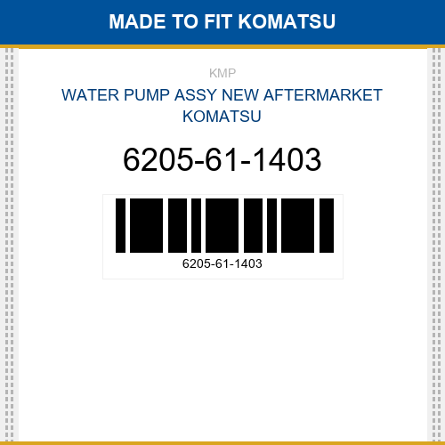 6205-61-1403 Water pump assy Made to fit for KOMATSU
