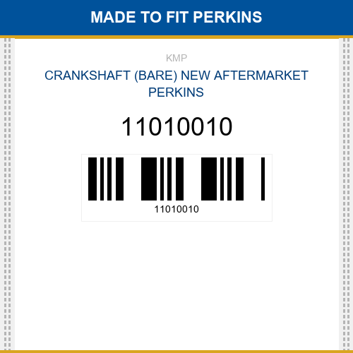 11010010 Crankshaft (bare) Made to fit for PERKINS