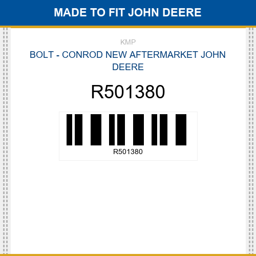 R501380 Bolt - conrod Made to fit for JOHN DEERE
